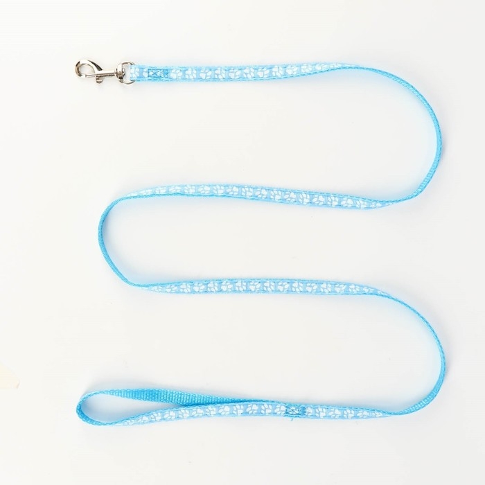 Комплект прошитый "Лапки", поводок 120 х 1 см, ОГ 23-35 см, голубой
