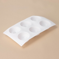 Форма для муссовых десертов и выпечки Доляна «Десерт с фруктами», 30×17,5×4,5 см, 6 ячеек (d=7 см), цвет белый Форма для муссовых десертов и выпечки Доляна «Десерт с фруктами», 30×17,5×4,5 см, 6 ячеек (d=7 см), цвет белый