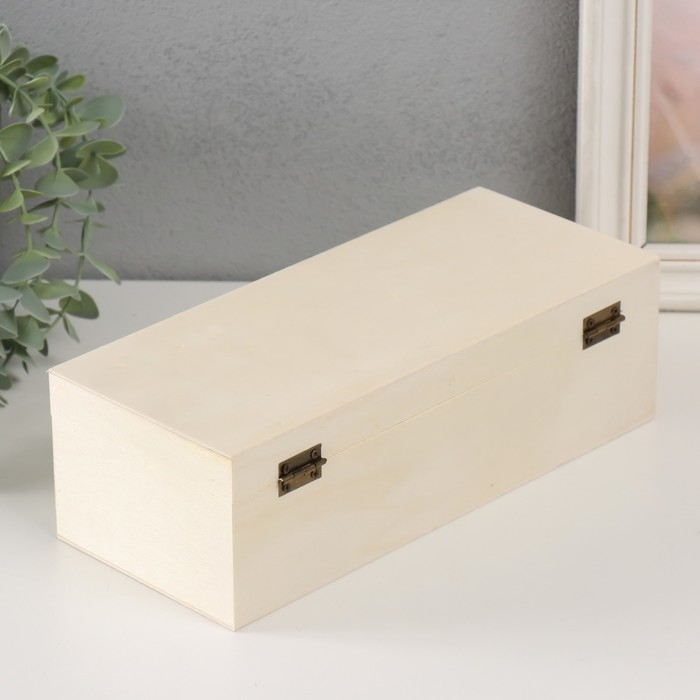 Шкатулка дерево под роспись с делениями "Прямоугольная" замок пряжка 26х11х8 см