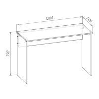 Стол письменый, 1200х500х790, Белый Стол письменый, 1200х500х790, Белый