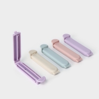 Зажимы для пакетов Доляна «Базис», 5 шт, 7 см, цвет МИКС Зажимы для пакетов Доляна «Базис», 5 шт, 7 см, цвет МИКС