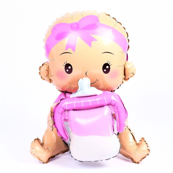 Шар фольгированный 36" &laquo;Улыбающаяся малышка с соской. Девочка&raquo;, под воздух