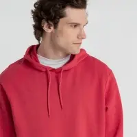 Толстовка с капюшоном унисекс Hoodie, красный меланж, размер M