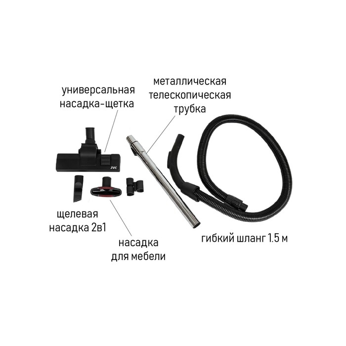 Пылесос JVC JH-VC401, циклон, 1800Вт, 2,5 л, цвет зелёный-чёрный Пылесос JVC JH-VC401, циклон, 1800Вт, 2,5 л, цвет зелёный-чёрный