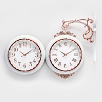 Часы настенные двусторонние, на подвесе, плавный ход, 36 х 32 см, d-27 см, циферблат 19 см Часы настенные двусторонние, на подвесе, плавный ход, 36 х 32 см, d-27 см, циферблат 19 см