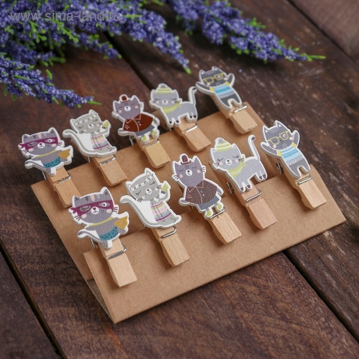 Прищепки декоративные &laquo;Котята&raquo; набор 10 шт.