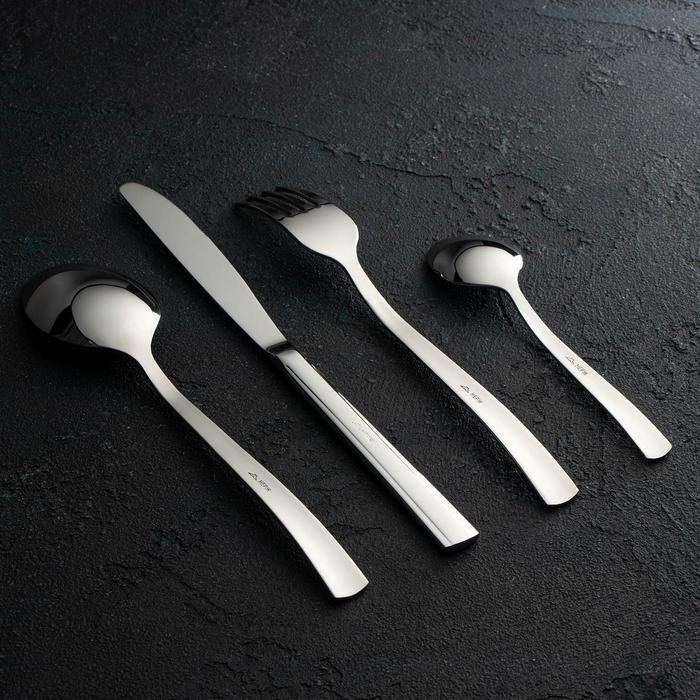 Набор столовый «Торжество», 24 предмета, толщина 2 мм, сувенирная коробка, цвет серебряный Набор столовый «Торжество», 24 предмета, толщина 2 мм, сувенирная коробка, цвет серебряный