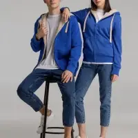 Толстовка унисекс на молнии Sherpa 280 ярко-синяя, размер XS