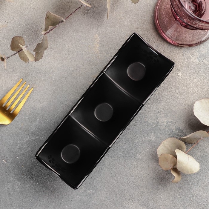 Менажница «Чёрный Восток», 18,8×6,5×4 см, цвет чёрный Менажница «Чёрный Восток», 18,8×6,5×4 см, цвет чёрный