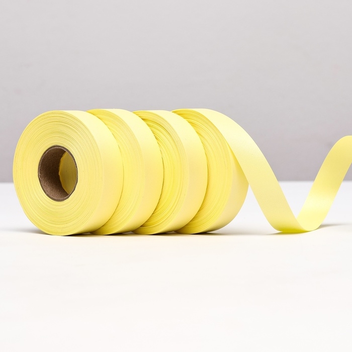 Лента для декора и подарков, лимонная, 2 см х 45 м Лента для декора и подарков, лимонная, 2 см х 45 м