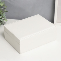 Шкатулка кожзам для украшений "Белая матовая" 8,7х23х17,5 см Шкатулка кожзам для украшений "Белая матовая" 8,7х23х17,5 см