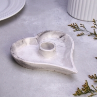 Подсвечник "Сердце" из гипса,14х2,5см,мрамор с чёрными полосками Подсвечник "Сердце" из гипса,14х2,5см,мрамор с чёрными полосками