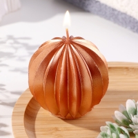 Свеча фигурная "Шар граненый", 6,5х6,5 см, бронза