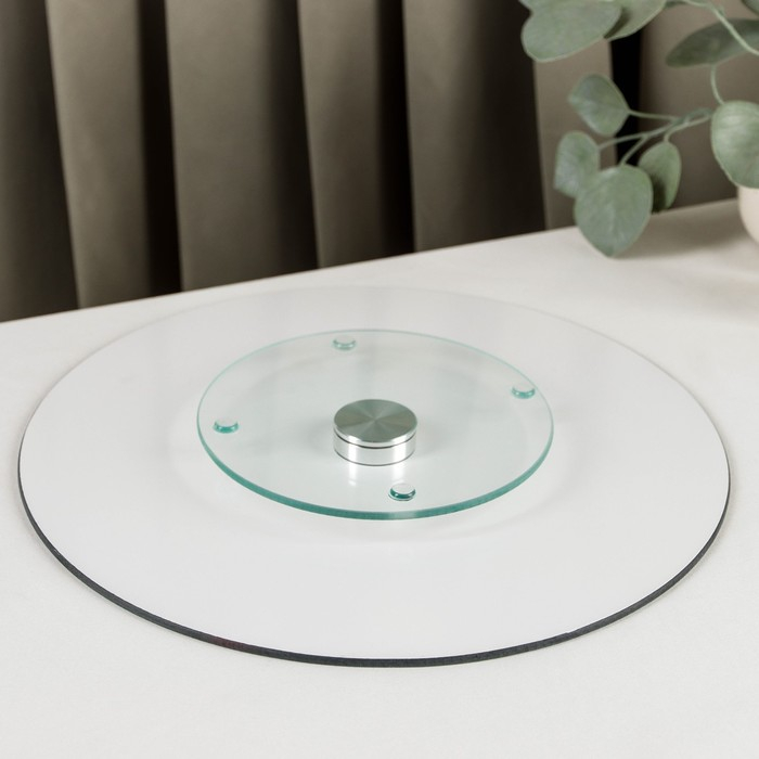 Подставка стеклянная для торта вращающаяся Magistro «Розы на чёрном», d=32 см, цвет чёрный Подставка стеклянная для торта вращающаяся Magistro «Розы на чёрном», d=32 см, цвет чёрный