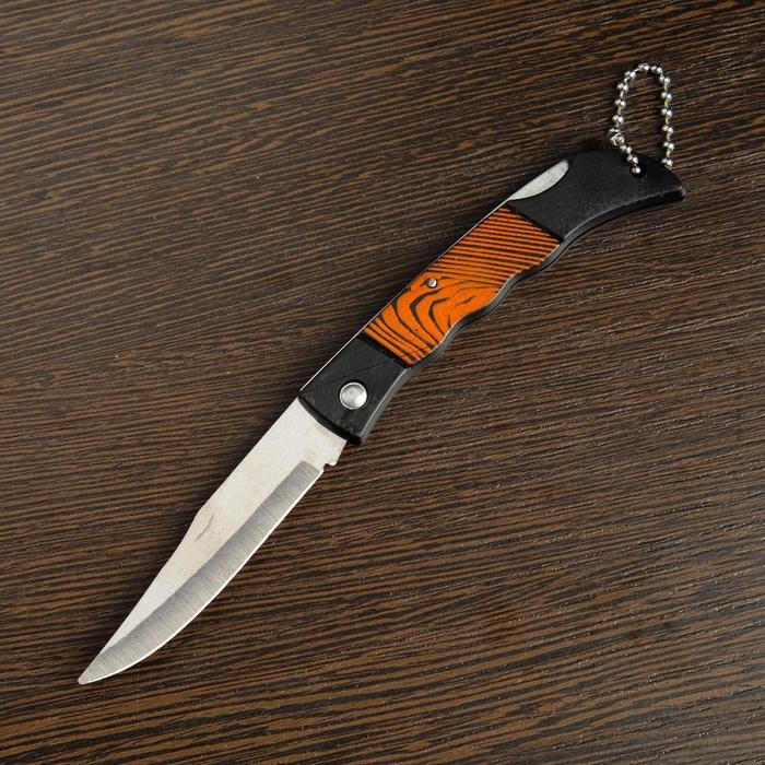 Нож перочинный складной Нож перочинный складной "Полосы" 14,6см, клинок 66мм/1,2мм, с цепью