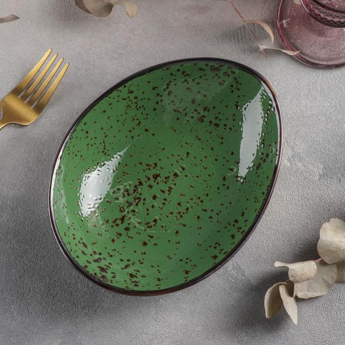 Салатник керамический &laquo;Созвездие&raquo;, 19&times;14 см, цвет зелёный