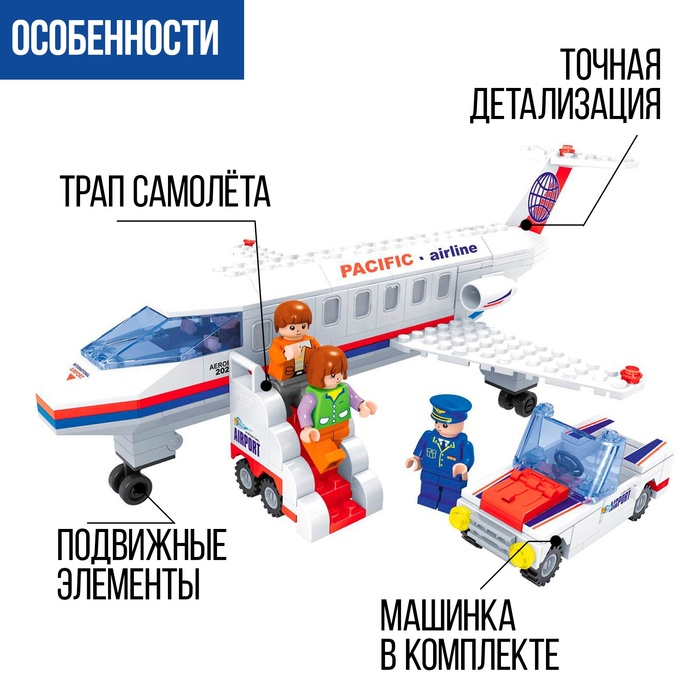 Конструктор &laquo;Гражданский самолёт&raquo;, 252 детали