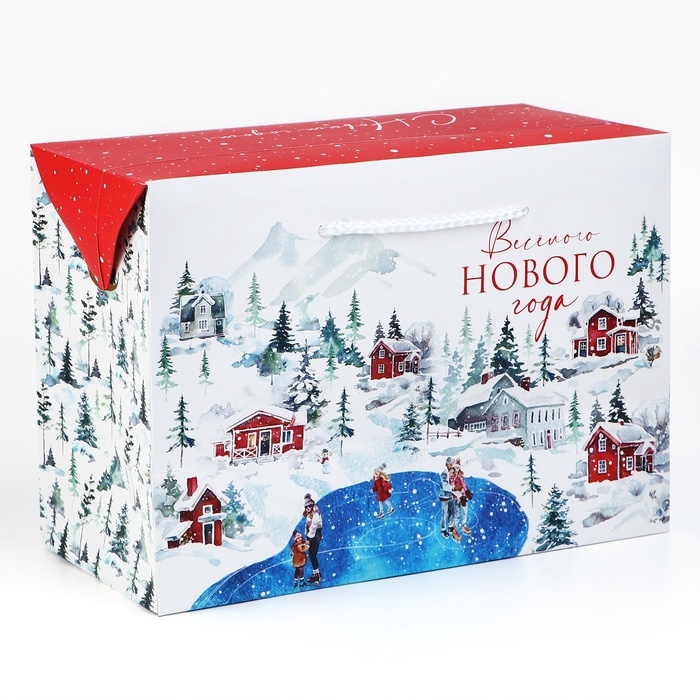 Пакет-коробка &laquo;Весёлого Нового года&raquo;, 28 х 20 х 13 см
