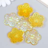 Декор для творчества пластик "Цветок" голография оранж набор 6 шт 3,5х3,5 см Декор для творчества пластик "Цветок" голография оранж набор 6 шт 3,5х3,5 см