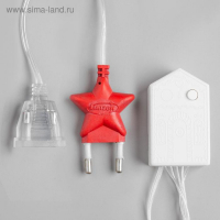 Гирлянда &laquo;Бахрома&raquo; 2.4 &times; 0.9 м с насадками &laquo;Снежинки&raquo;, IP20, прозрачная нить, 150 LED, свечение белое, 8 режимов, 220 В