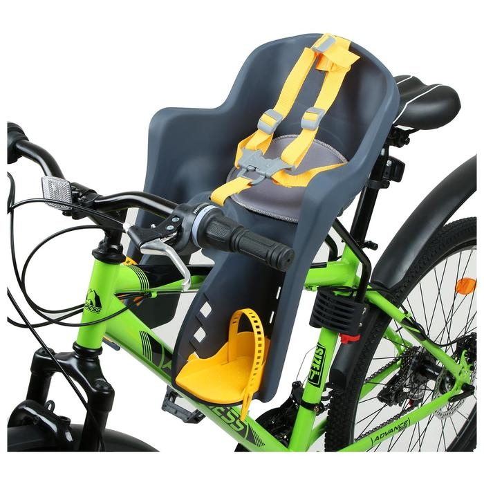 Велокресло переднее BG-6, крепление на раму, цвет тёмно-серый