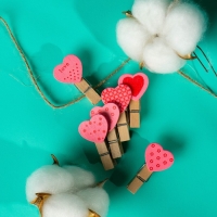 Набор для фото и декора &laquo;Сердца&raquo;, в наборе прищепки 10 шт., верёвка 100 см