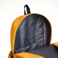 Рюкзак школьный из текстиля на молнии, 2 отдела, 3 кармана, цвет жёлтый Рюкзак школьный из текстиля на молнии, 2 отдела, 3 кармана, цвет жёлтый