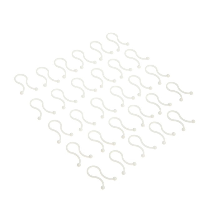 Зажим для проводов ТУНДРА, d=11 мм, цвет белый, 30 шт.