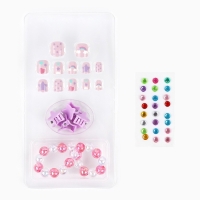 Детские накладные ногти «Милахи», 12 шт, набор с браслетом и заколками Детские накладные ногти «Милахи», 12 шт, набор с браслетом и заколками