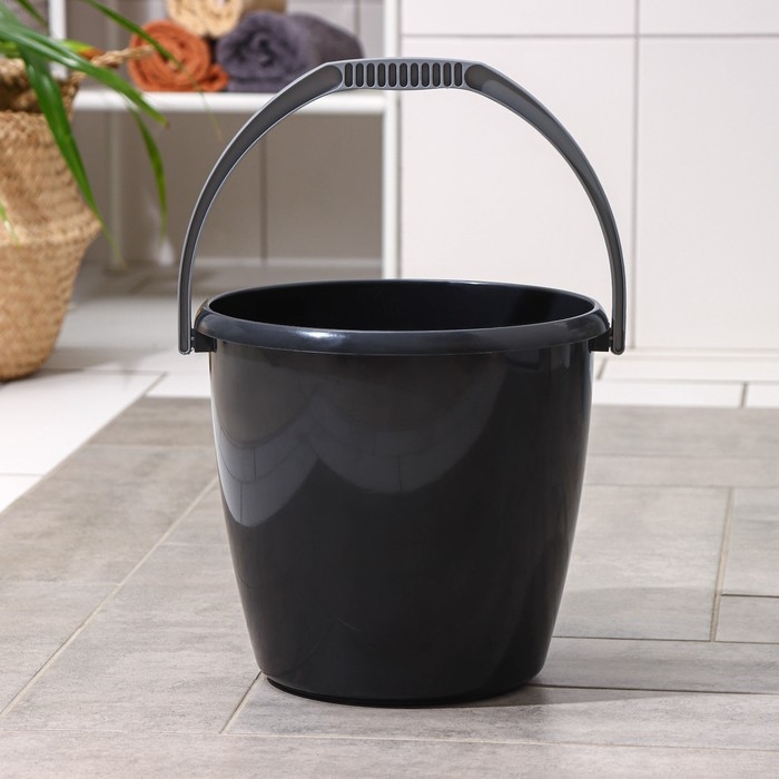 Ведро &laquo;Удачное.Эконом&raquo;, 10 л, цвет чёрный