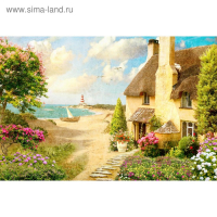 Картина на подрамнике "Домик у моря" 40*50 см