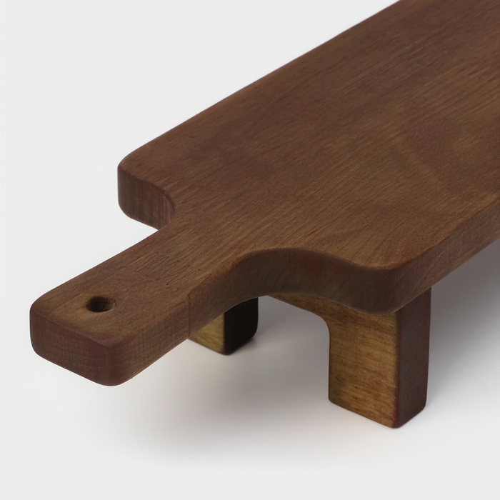 Доска разделочная для подачи и сервировки с ручкой, на ножках, 38&times;10&times;6 см, берёза