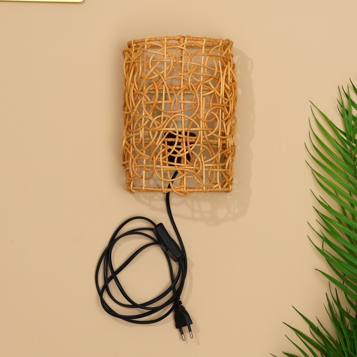 Светильник настенный из ротанга "Нить Ариадны" 1х120Вт, Е27, 16х10х23 см