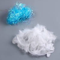 Набор для творчества и декора «Перья белые + наполнитель», цвет голубой Набор для творчества и декора «Перья белые + наполнитель», цвет голубой