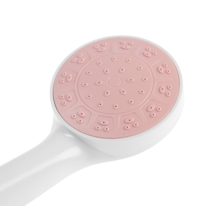 Душевая лейка ZEIN Z0209, 1 режим, пластик, цвет белый с розовой вставкой Душевая лейка ZEIN Z0209, 1 режим, пластик, цвет белый с розовой вставкой