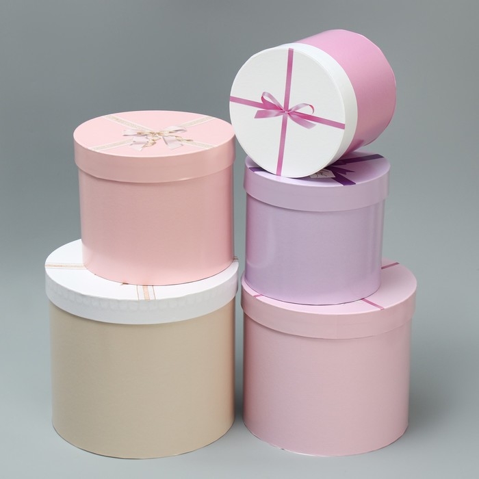 Набор шляпных коробок 5 в 1, упаковка подарочная, «Подарок для тебя», 13 х 14 ‒ 19.5 х 22 см Набор шляпных коробок 5 в 1, упаковка подарочная, «Подарок для тебя», 13 х 14 ‒ 19.5 х 22 см