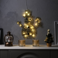 Светодиодная фигура &laquo;Снеговик&raquo; 34 &times; 41 см, металл, батарейки ААх2 (не в комплекте), свечение тёплое белое