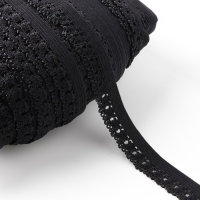 Резинка ажурная бельевая, 14 мм, 100 ± 1 м, цвет чёрный Резинка ажурная бельевая, 14 мм, 100 ± 1 м, цвет чёрный