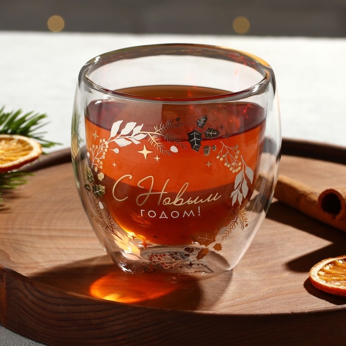 Новый год. Стакан с двойными стенками &laquo;С новым годом&raquo;, 250 мл