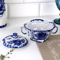 Сахарница &laquo;Иринка&raquo;, 16х13х10 см, гжель