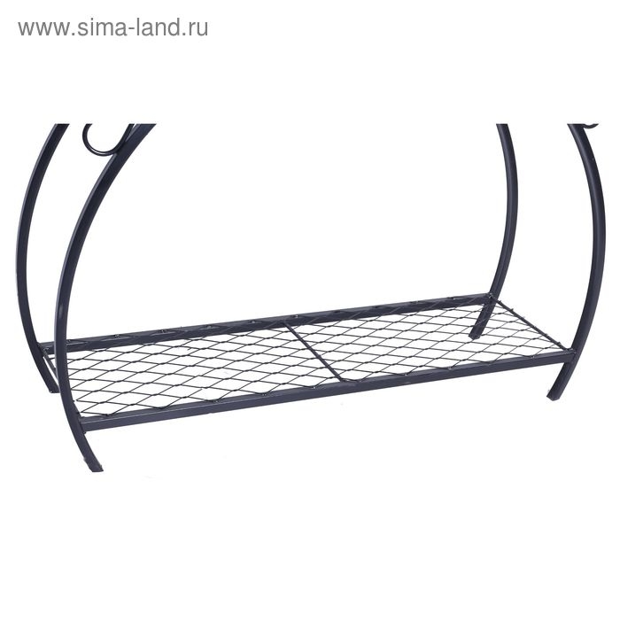 Мангал кованый, с дровяником и крышей, 35 кг, толщина металла  2,5 мм, 90 х 32 х 202 см