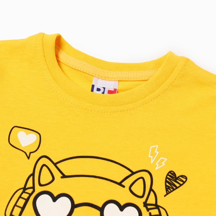 Футболка для девочки, цвет жёлтый, рост 110 см