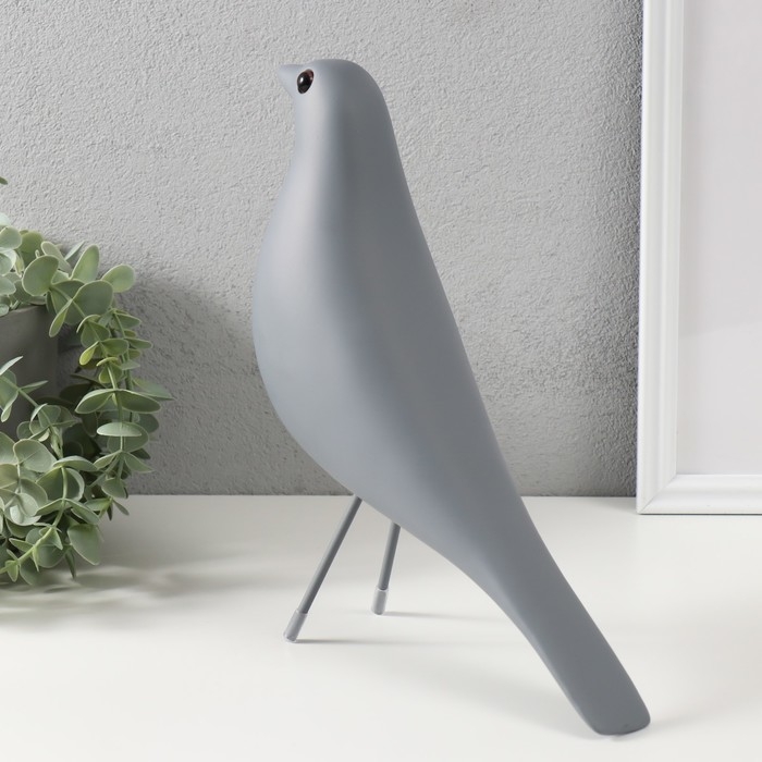 Сувенир полистоун "Птица" серая 28х23,5 см