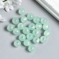 Бусины пластик "Шарики светло-зелёные с блёстками" светятся в темноте 20 гр d=1,2 см