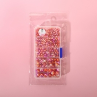 Ассорти пришивных бусин &laquo;Нежность&raquo;, d = 4 / 5 / 6 / 8 / 10 мм, цвет розовый спектр