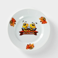 Тарелка &laquo;Пчёлы&raquo;, d=20 см, цвет белый