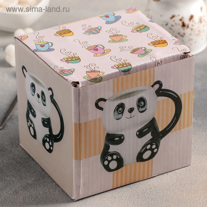 Кружка керамическая &laquo;Панда&raquo;, 480 мл, цвет белый и чёрный