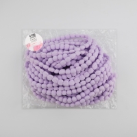 Тесьма декоративная с помпонами, 7 мм, 9,1 &plusmn; 0,5 м, цвет сиреневый