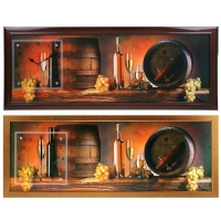 Часы-картина настенные, серия: Интерьер, "Винные бочки", 35х100 см, микс Часы-картина настенные, серия: Интерьер, "Винные бочки", 35х100 см, микс