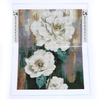 Алмазная мозаика с полным заполнением на холсте «Белые пионы», 40 х 50 см Алмазная мозаика с полным заполнением на холсте «Белые пионы», 40 х 50 см